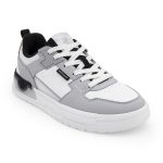 Red Tape Men's Sneakers White Grey Pu Mesh Round Toe Lace-Up