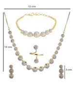 YouBella Jewellery Set for Women American Diamond Combo of Choker Necklace Set with Earrings, Bracelet and Ring for Girls and Women - Image 4