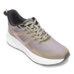Liberty LEAP7X ROYALESTPE Walking Shoes for Men - Black & Olive Green Lace-Up Sneakers | Memory Foam Cushioned Insole, Lightweight Knit-Mesh Shoes for Daily Walking, Fitness Walks, College & Travel