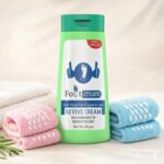 Varenza Moisturising 1 Pair Silicone Gel Socks with Foot Massager Cream for Cracked Heels & Pain Relief Spa Repair Foot Care Socks with Vitamin E & Essential Oils (Blue Foot Cream)