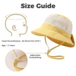 SNOWIE SOFT® Baby Sun Hat Summer Cap for Baby Girl 1-3 Years, Sun Protection Cap Bucket Hat with Chin Strap and Back Sun Shield Breathable Summer Protection Caps Visor Hats UV Caps for Beach Travel - Image 2