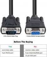 DTECH DB9 RS232 Serial Cable Male to Female Null Modem Cord Full Handshaking 7 Wire Crossover for Data Communication Computer Switch Router (3M) - Image 2