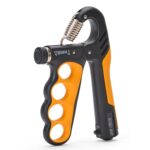 Boldfit Hand Gripper 100kg Hand Grip Forearm Strengthener Finger Gripper Exercise Gym Hand Grip Strengthener With Counter Hand Griper For Men & Women Five Finger Gripper - 100kg Orange