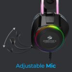 Zebronics Jet PRO Premium Wired Gaming On Ear Headphone with LED for Headband + earcups, 40mm Neodymium Drivers, 2 Meter Braided Cable, with mic, Suspension Design, 3.5mm + USB Connector (Black, Blue) - Image 5