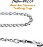 PSK PET MART Dog Chain Silver Grind No.8 Heavy Weight Dogs Leash Heavy Duty Dog Chain with Heavy Hook (L - 60 Inch) for Large Dogs - Image 2