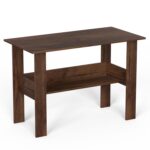 Furniture Café Modern Computer Desk with Storage Shelf – Study Writing Table for Home Office and Bedroom (Wenge) - Image 6