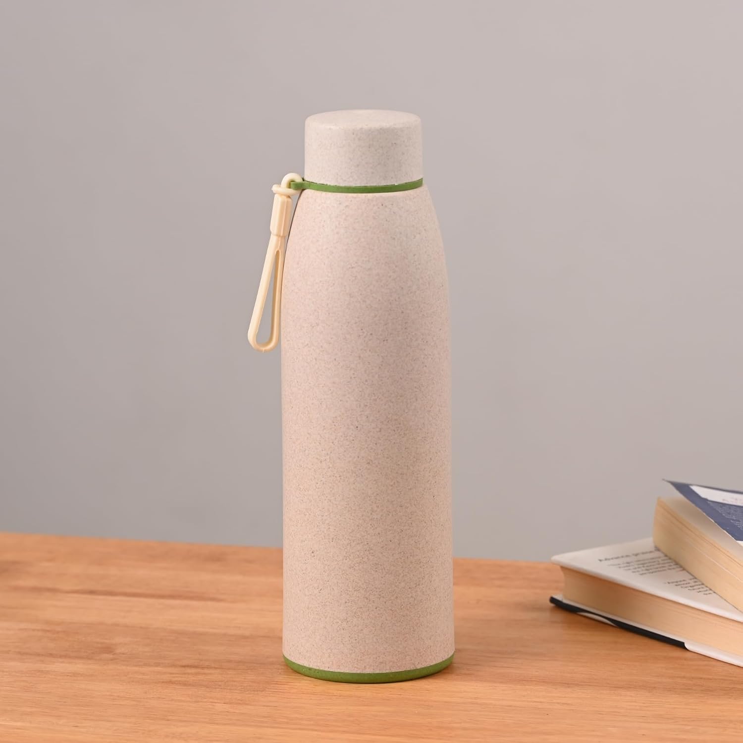61Ro1XUzdAL._SL1500_.jpg Eha Earth Friendly Motiva Insulated Water Bottle Made with Rice Husk, 600ml | Stainless Steel Water Bottle for Kids & Adults | Bottle for Men and Women| Leak Proof | 1 Unit - Image 1