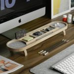 GABS & CO. Wooden Desk Organizer Multifunction Workstation Tray Laptop Stand Phone Holder Mouse Pad Keyboard Rest Writing Table Office Desk Organizer for Home Office Work (5) - Image 5