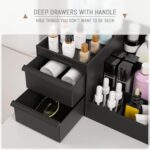 Shuttle Art ABS Plastic Desk Organiser with Drawer,Multifunctional Desk Organizer,Customized Desk Organizer with Pencil Holders,Sticky Note,Paperclip StorageIOffice Table Stand for Home/Office(Black) - Image 3