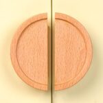 Indian-Shelf 1 Pair Semicircle Natural Wooden Drawer Pulls Unique Half Moon Cabinet Hardware Handles for Door Wardrobe Cupboard Dresser