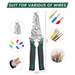 JJ Brothers 8 in 1 Wire Stripper Tool | Multi-Function Electrician Pliers | Wire Cutting, Stripping, Crimping Tool | Foldable Heavy Duty Steel Tool for Electrical Work (8 Inch) - Image 3