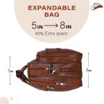 Leather World 15.6 inch Vegan Leather Professional Laptop Messenger Bag MacBook Office Bag Dual Compartment with Expandable Bottom Used Shoulder and Handbag for Men and Women - Image 4