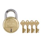 Godrej Locks I Navtal 7 levers 65 mm I 4 Keys I Padlock for Main Door I Gate Lock I Tool Box, Shutters, Shops & Offices I Strong Hardended Corrosion Resistant Shackle I Brass Material & Brass Finish