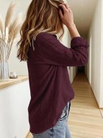 Women's Korean Style Cotton Linen Shirt Full Sleeve Casual Office Wear - Image 4