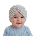 SYGA Baby Winter Knitted Hat Children RABIT Ears Warm Wool Baby Cap Bowknot Turban Cap for 0-3 Year