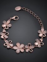YouBella Jewellery Bracelets for Women Stylish Rose Gold Plated Crystal Bracelet Bangle Jewellery for Girls and Women - Image 6