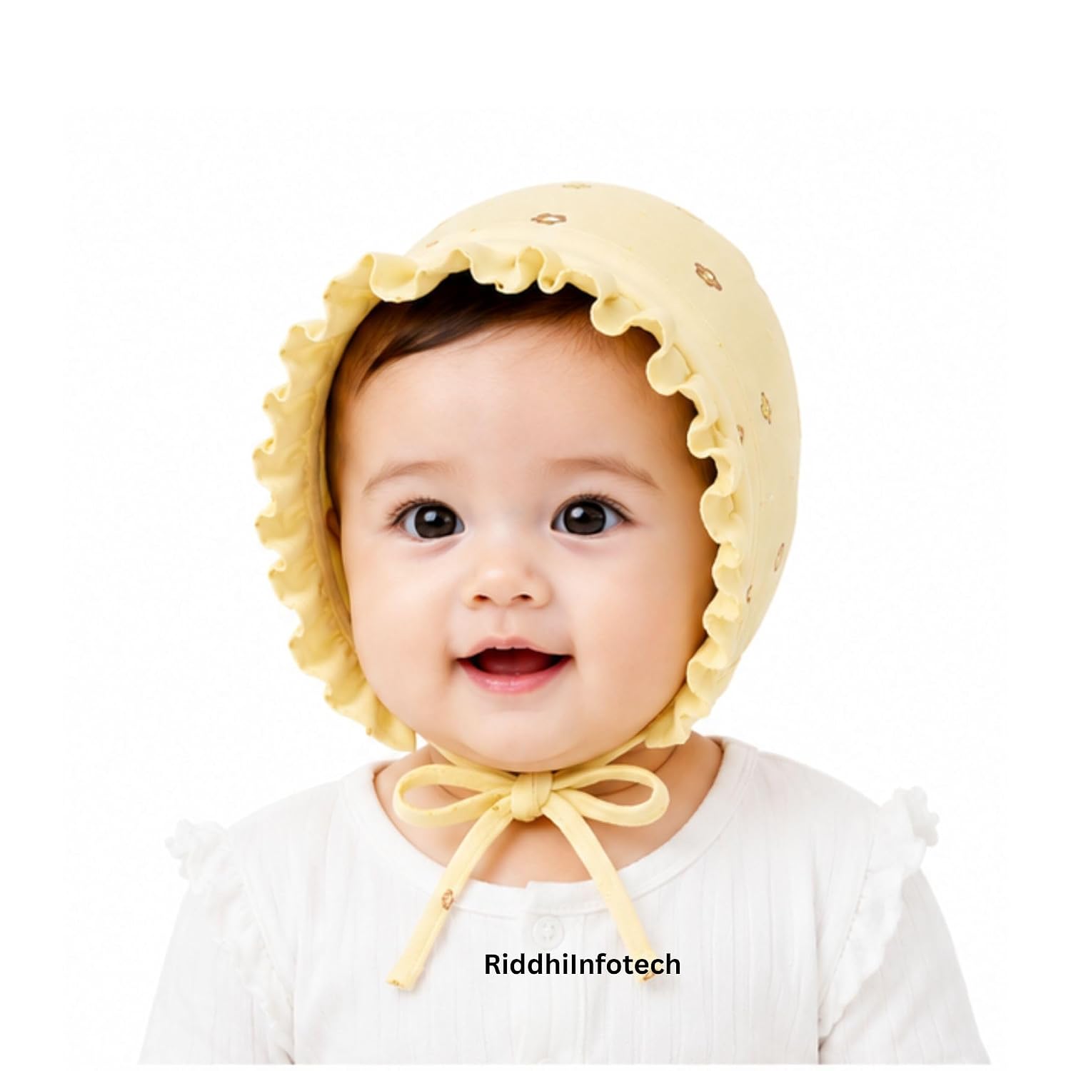 61T5ZxjduOL._SL1500_.jpg RiddhiInfotech Adjustable Tie Knot Hosiery Cotton Baby Cap for Newborn Boys & Girls | Soft Breathable Infant Head Cap | Skin-Friendly Cotton Baby Hat | 0–3 Months | Multicolour - Image 1