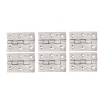 Godrej Door Hinge| 3 inch x 12 Gauge | 6 pcs | Kabza Suitable for Windows, Wardrobes & Cabinets | Thickness Upto 2.5 mm | Premium Satin Finish Door-Hardware