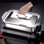 Stainless Steel Serving Dish with Tray| 32×19×6 cm Deep Steam Table Pan | Multipurpose Buffet Server, Salad & Fruit Platter, Roasting & Baking Container, Dishwasher Safe Kitchenware Tray (Silver) - Image 7