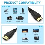 Mini HDMI To HDMI Cable (3 Meter) High Speed (NOT MICRO USB/MICRO HDMI) | Male To Male | Compatible For Monitor, Tablet, Laptop, Television (Black) - Image 3