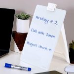 Quartet Infinity Dry Erase Glass Board Desktop Easel with Removable Clip & Marker, Non-magnetic Glass Whiteboard on Stand for Table Desk, Shops, Office, Home, 0.8 x 0.9 feet, 23 x 28 cm, 9 x 11 inches - Image 2
