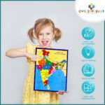 Khilonewale Kid's Wooden World Map & India Map Puzzles Set with Knobs | Educational Learning Toys for Boys and Girls | Educational Toy with Plastic KnobsPack of 2 (India Map + World Map) - Image 2