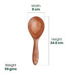 The Indus Valley Neem Wood Ladles - Wooden Flip/Spatula/Ladle For Cooking Dosa/Roti/Chapati | Kitchen Tools | No Harmful Polish | Handmade | Cookware - (Neem Wood, Set Of 3) - 25 Cm - Image 3