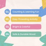 Counting Beads with Thread Educational Toy for Counting & Pattern Learning | Fun & Safe Bead Set for Kids | Enhances Fine Skills for Ages 3+, Multicolor - Image 3