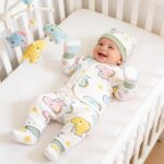 SNOWIE SOFT® 5Pcs Set Dinosaur New Born Baby Clothes 0-3 Months with Cotton Long Sleeve Top and Pants, Gloves, Socks, Bear Ear Hat, Infant Clothes 0-3 Months New Born Baby Gifts Shower Gift - Image 7