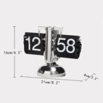 Stainless Steel Retro Flip Clock, Mechanical Digital Desk Clock, Internal Gear Operated, Battery Powered for Home Office Decor, White, 23.1 Cm - Image 5
