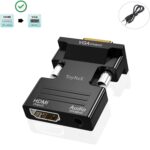 HDMI to VGA Adapter,1080P HDMI Female to VGA Male with Audio Output Cable Converter, Female HDTV Input to Male VGA Output Adapter with 3.5mm Audio Jack for TV,Computer,Projector,Laptop. - Image 7