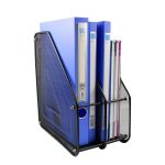 Metal Mesh Desk Organizer Shelves for Magazine Holder File Organizer Folder with 4 Vertical Sections (STYLE 2)