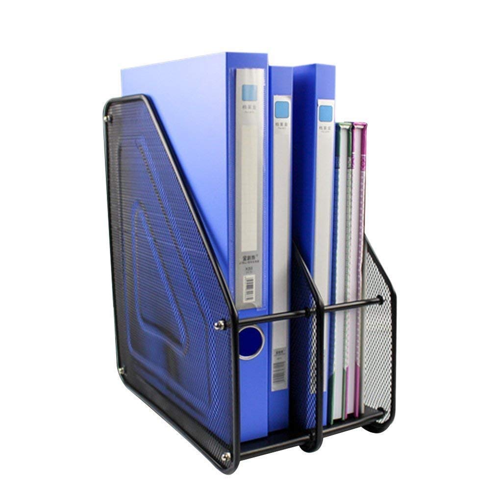 61U7KciqClL._SL1020_.jpg Metal Mesh Desk Organizer Shelves for Magazine Holder File Organizer Folder with 4 Vertical Sections (STYLE 2) - Image 1