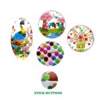 Multicolor Self-Adhesive Button Stickers, Round Shape Buttons Stickers for Art and Crafts, Set of 2 Sheets (132 Buttons) - Image 4