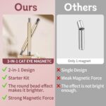 Bluedeal 4-Piece Cat Eye Magnet Set for Nail Art, Gold Nail Magnet, Heart-Shaped Magnet, Black Bead Cat Eye Effect Tool, Magnetic Pen for Gel Polish (Gold) - Image 3