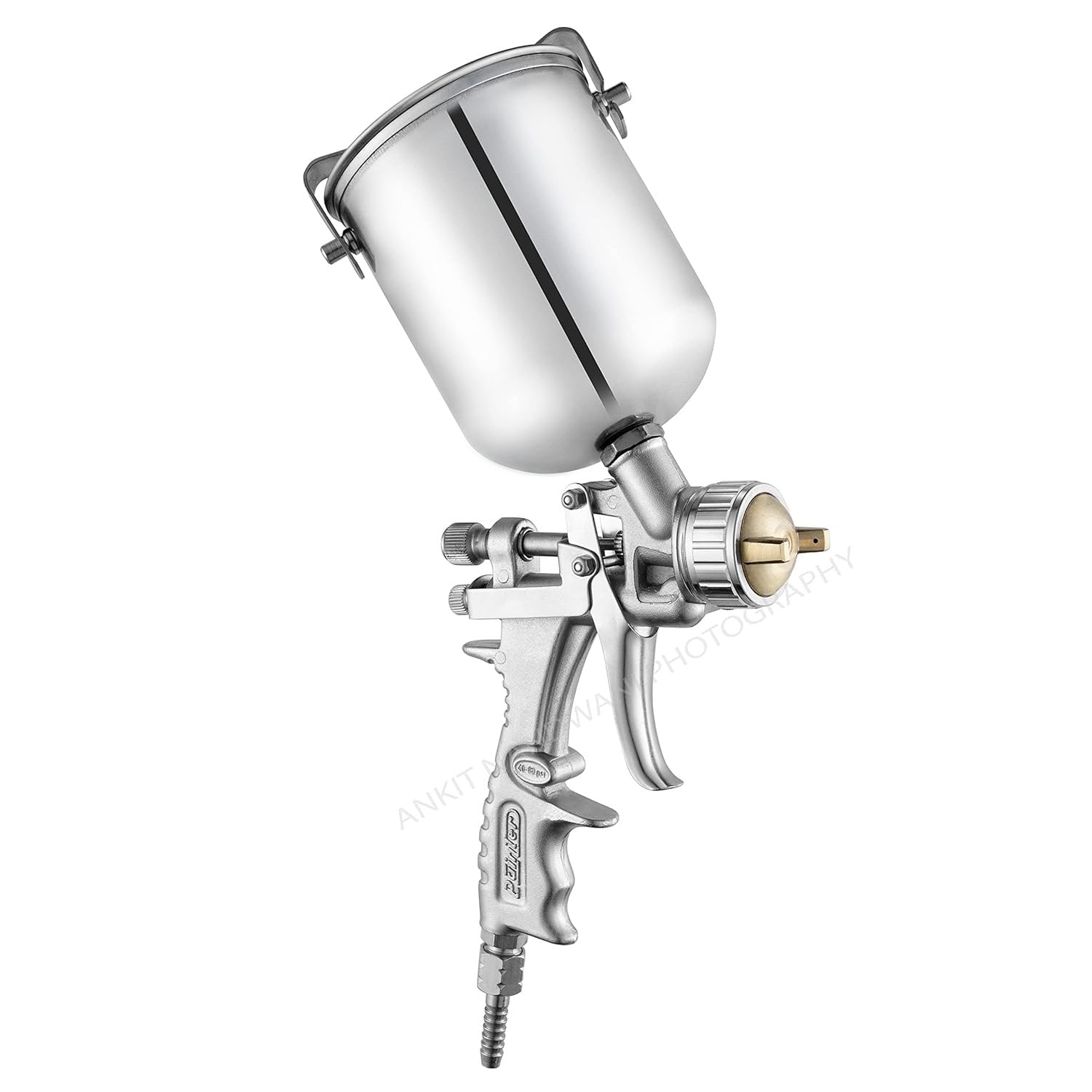 61UIi7K-DEL._SL1500_.jpg 1/2 Pint 300ml HVLP Paint Spray Gun 1.2mm Nozzle (AM-02) | Gravity Feed Air Spray Gun for Car Painting, Wood, Furniture, Metal, Wall Paint, Automotive Touch-Up & DIY Painting - Image 1