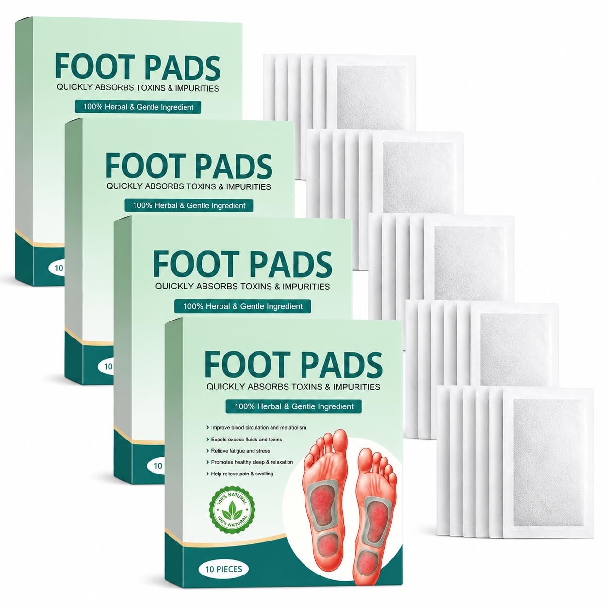 61UQhPJQlL._SL1254_.jpg Foot patch Herbal And Gentle Ingredient Detox Foot Pads, Natural Ingredients for Sleep Aid, Pain Relief, Toxin Removal with Bamboo Vinegar and Acupoint Micro-Massage Technology Pack of (30) - Image 1