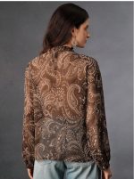 Women Shirt ||Women Top || Cecily Paisley-Trim Button-Front Shirt (S-01-04) - Image 6
