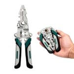 JJ Brothers 8 in 1 Wire Stripper Tool | Multi-Function Electrician Pliers | Wire Cutting, Stripping, Crimping Tool | Foldable Heavy Duty Steel Tool for Electrical Work (8 Inch)