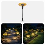 hardoll Sunflower Shaped Solar Lights Outdoor Waterproof, Warm White Decorative Solar Light for Garden, Home & Pathway, Solar Lamp for Lawn, Patio & Decoration(Pack of 1)