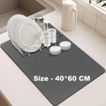 Large Kitchen Water Absorbent Mat for Dish Drying | Mat for Drying Kitchen Utensils | Extra-Large Drying mat for Kitchen Water-Absorbing Drying mats for kitchenware (40 * 60)