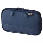 Compact Pen Pencil Case Water & Stain Repellent Pouch Use Everyday Pack of 1 (Blue)