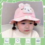 baby cap | Kids Cap | Baby hat | hat for baby | Bucket hat for Baby | Korean Style, Cotton hat for Baby Boys &Baby Girls with Cute Bunny Design, Fits for ( 9 month to 3 Years ) Kids,45-50cm Inner - Image 2