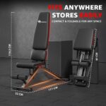 PowerMax Fitness PUB-96 Adjustable Weight Bench for Home Gym with Resistance band | 150KG Max Load | Multi-Purpose Flat Incline Decline (FID) Bench | Strength Training Exercise Workout | Steel Frame - Image 8