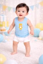 Unisex Baby Vest Sleeveless Cotton Baniyan | Kid's Sando Baniyan, Kids Vest | Soft & Breathable Baby Jabla |Toddler Innerwear for Boys & Girls, Cute Animal Print | Multicolor Pack of 6 - Image 3