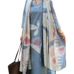 ANNI Designer Women Cotton Blend Straight Fit Printed Kurta Pant Dupatta Set | V Neck Three Quarter Sleeve Ensemble | Soft Breathable Fabric | Comfortable Elegant Styling for Office Casual Wear