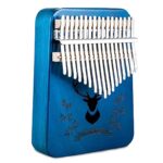ELEPHANTBOAT® Blue Deer Kalimba, Mbira Thumb Piano Kalimba Musical Instrument with Learning Book, Tune Hammer,Cloth Bag, Sticker, Bilingual Instruction,Finger Covers,Christmas Gifts for Woman and Kids