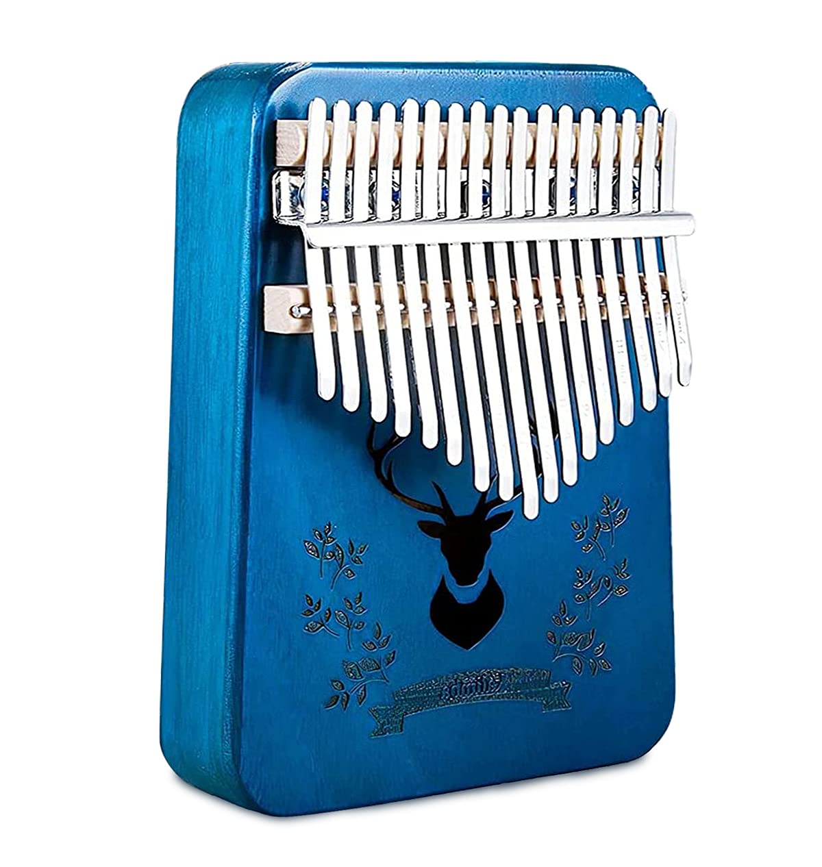 61VxTt6vbVL._SL1266_.jpg ELEPHANTBOAT® Blue Deer Kalimba, Mbira Thumb Piano Kalimba Musical Instrument with Learning Book, Tune Hammer,Cloth Bag, Sticker, Bilingual Instruction,Finger Covers,Christmas Gifts for Woman and Kids - Image 1