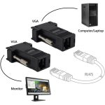 VGA to RJ45 Converter Adapter 15-Pin Male to RJ45 Female Extender Seamless Video Transmission CAT5/CAT6 Ethernet Cable, Plug & Play Compatible with LCD TV PC Projectors Laptops.(1 Pair) - Image 2