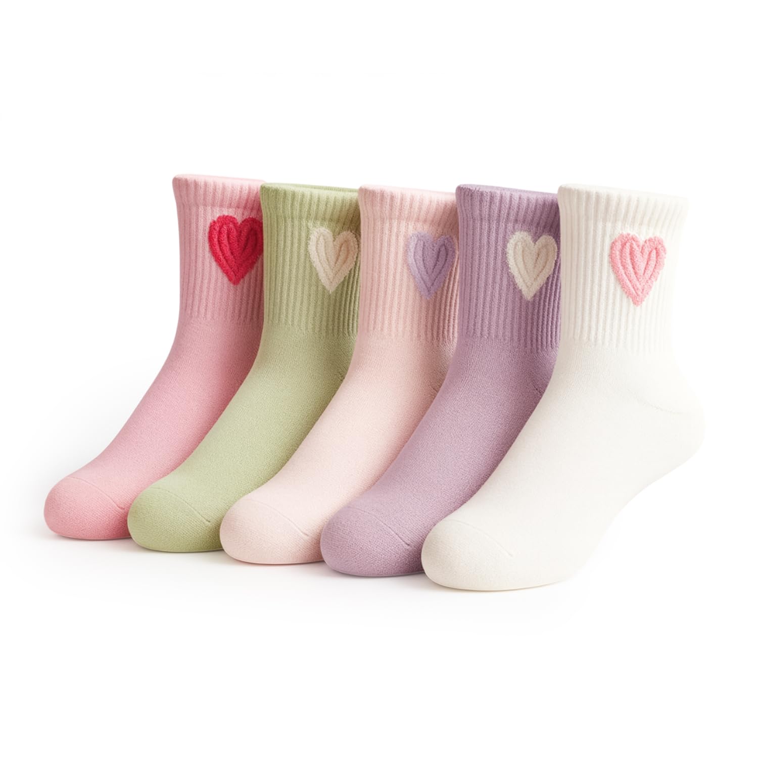 61W83fWfGjL._SL1500_.jpg SYGA Baby Boys & Girls Cotton Socks, 5 Pairs Soft & Breathable Mid-Calf Socks for 1-4 Years - Image 1